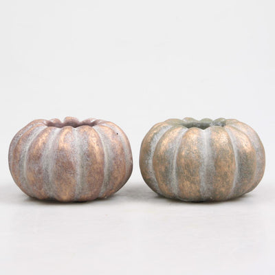 Season inspired decoration kaarsenstandaard pompoen 11x11x6,4cm
