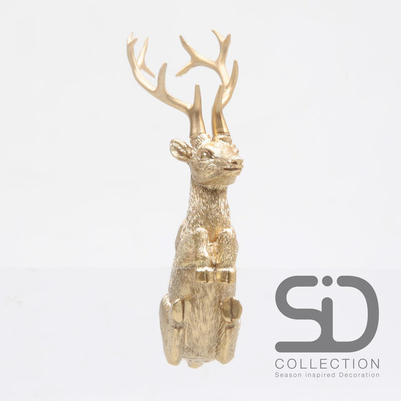 Season inspired decoration pothanger hert goud 7cm