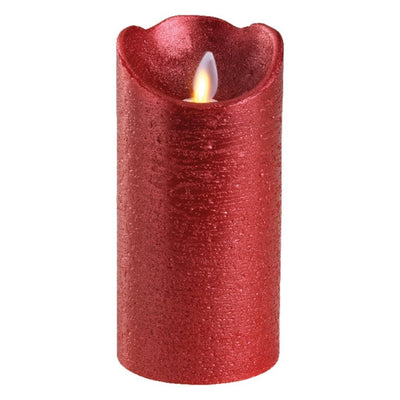 Lumineo Lumineo LED STUB Candle Dance Flamame 7.5x15 cm Rojo