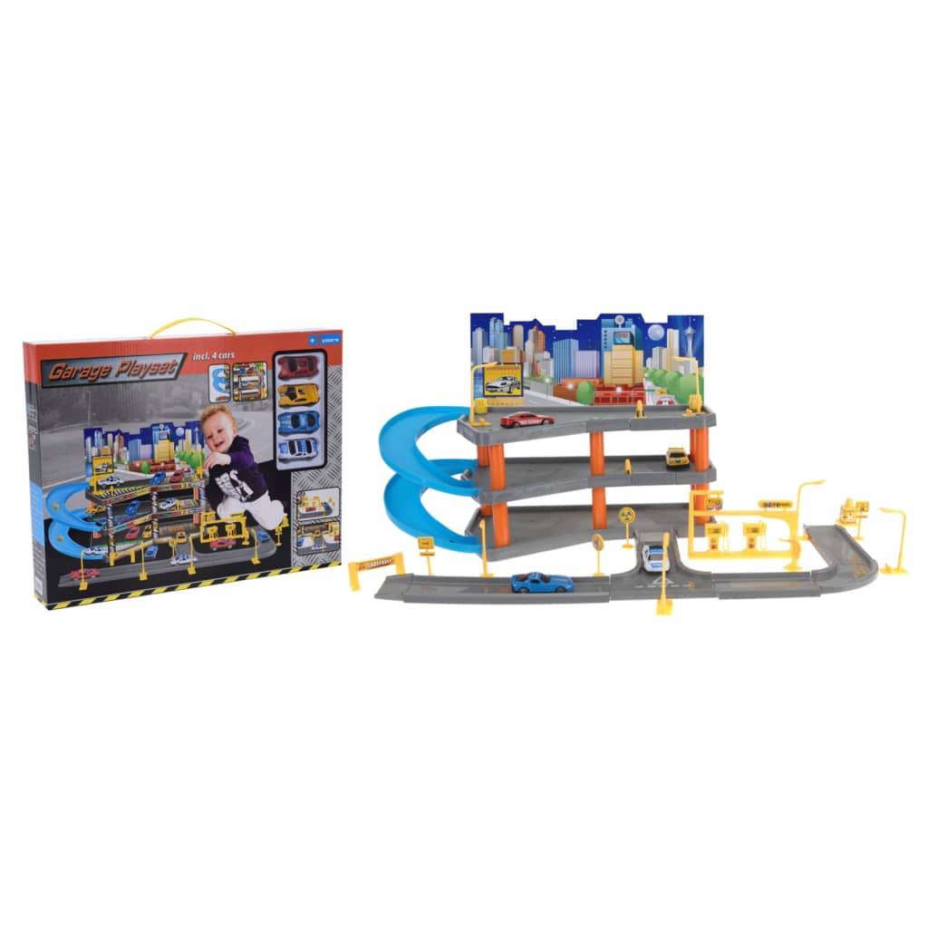 Juguete tierno juguetes tiernos juego de juguetes con 4 autos 62x31x33 cm de gris y azul