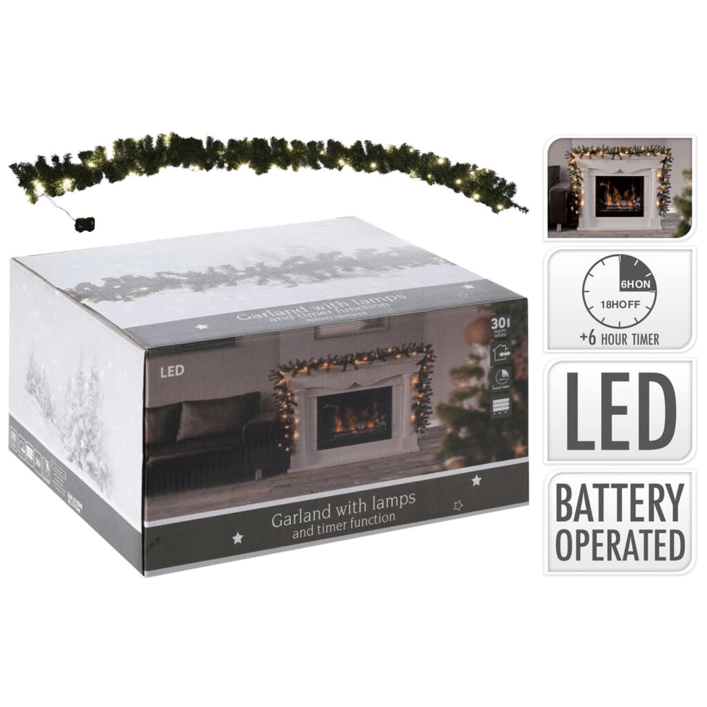 Ambiente Ambiance Ghirlanda di Natale con 30 LED 270 cm