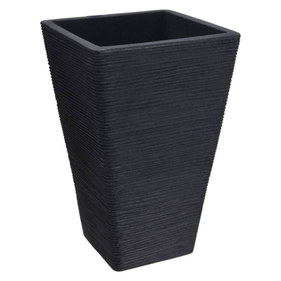 Progarden bloempot geribbeld 55 cm antracietkleurig