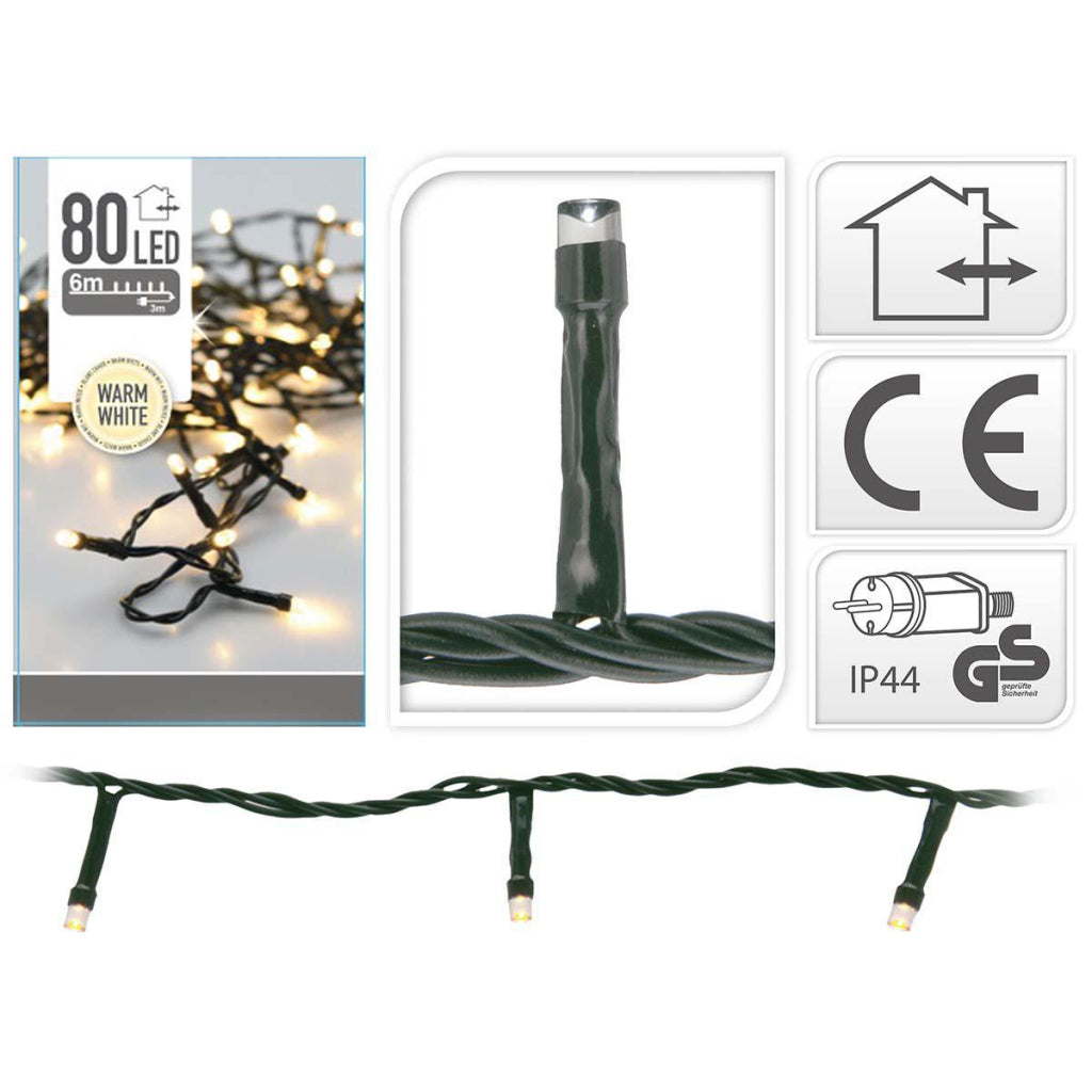 S.I.A. S.I.A. Luces de Navidad 6m 80 luces LED IP44