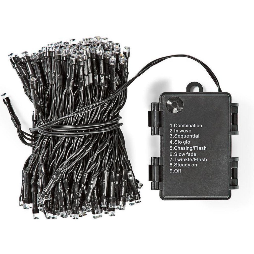 Ninguna marca s.i.a. Batería iluminación LED 48 LED 350 cm luz blanca cálida negro