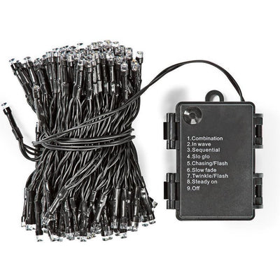 Ninguna marca s.i.a. Batería iluminación LED 48 LED 350 cm luz blanca cálida negro