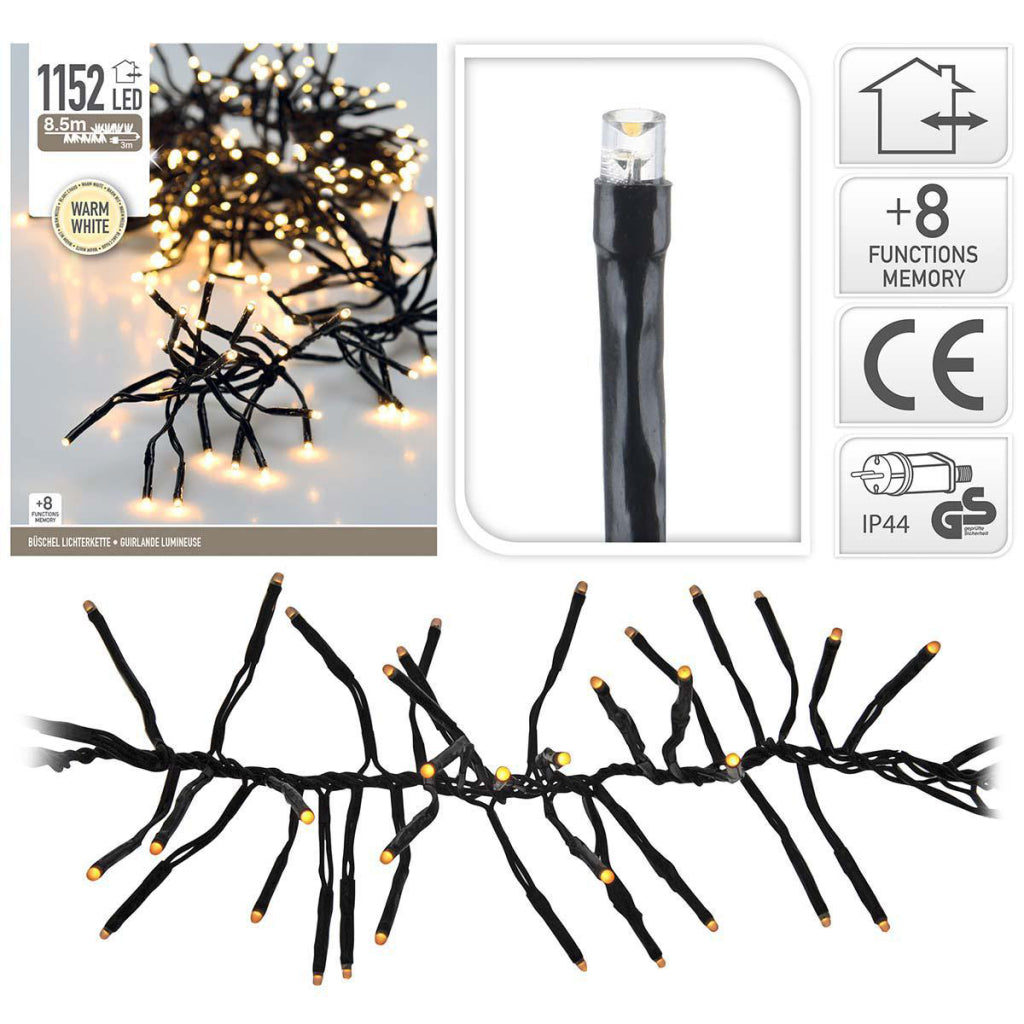 S.I.A. S.I.A. Iluminación de clúster navideño 8.5m 1152 luces LED