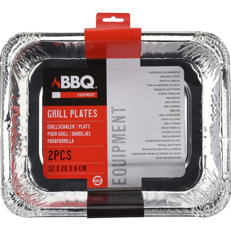 Griglia per barbecue in alluminio box 32x26x6 cm 2 pezzi