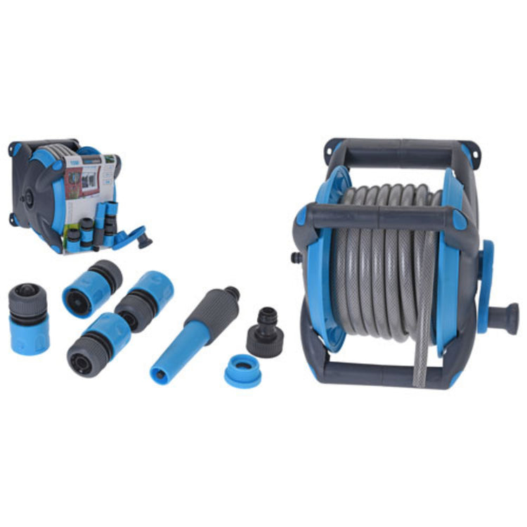 Profongo di giardino da giardino pro con supporto 15 m blu grigio