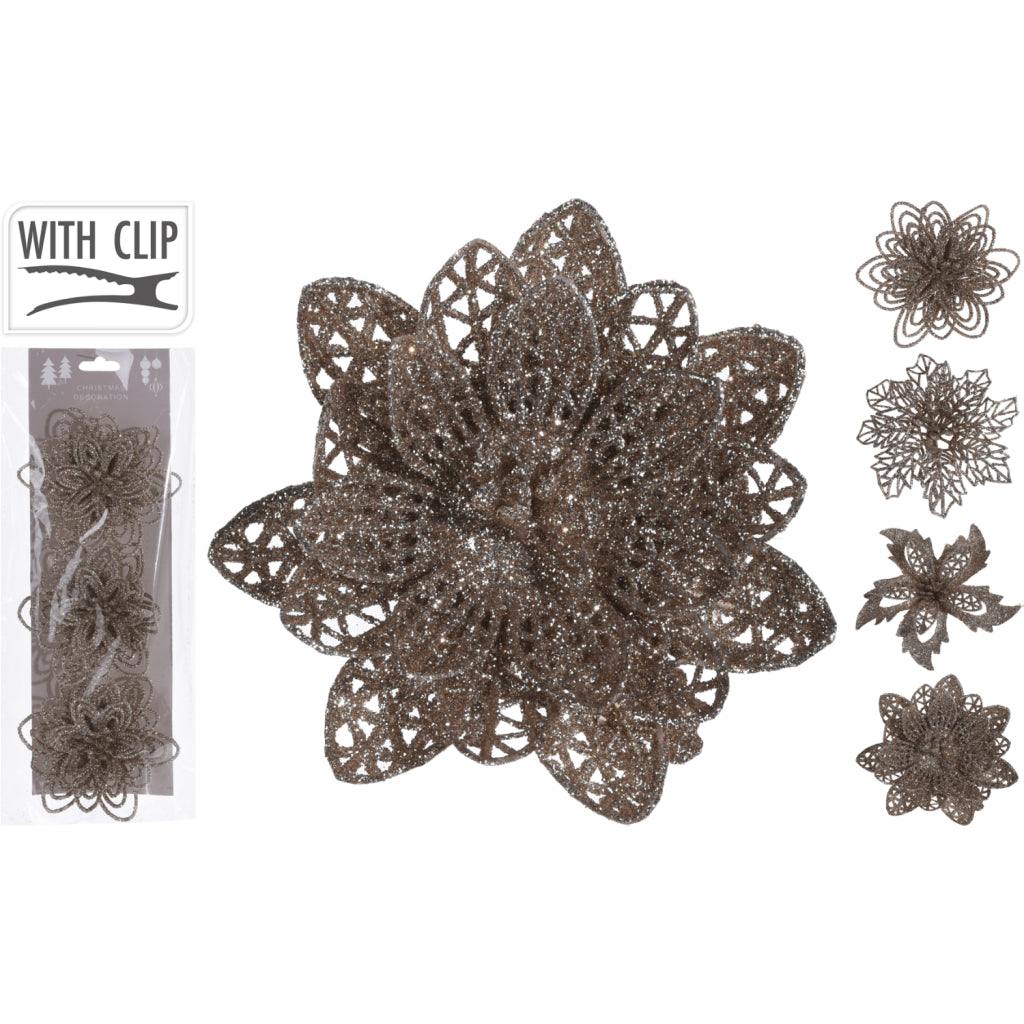 Decoración de flores misceláneas clip 10 cm 3st