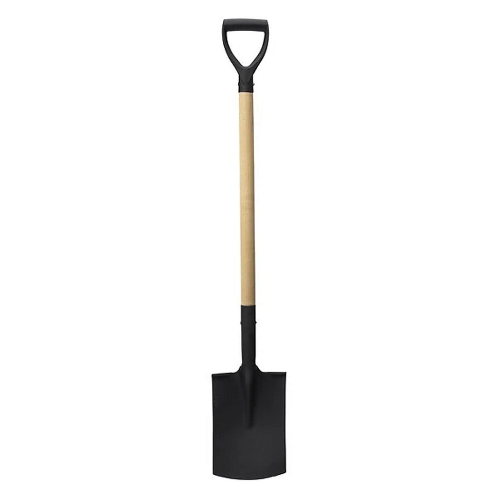 Pala de jardín pro con mango de madera 115 cm madera negra