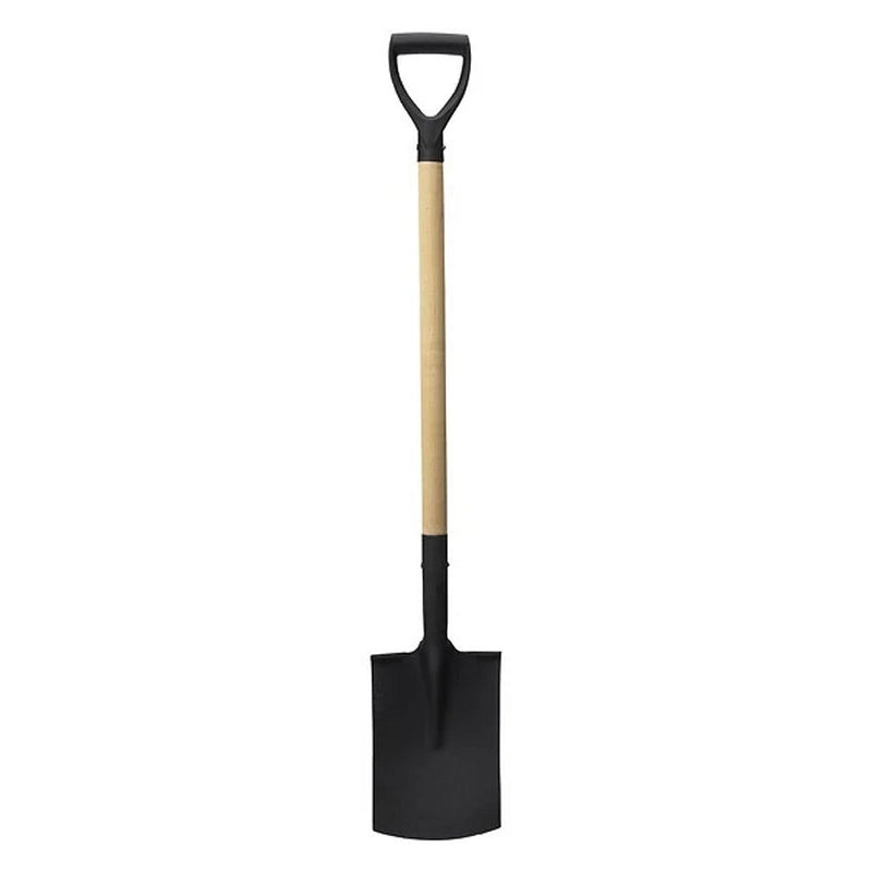 Pala de jardín pro con mango de madera 115 cm madera negra