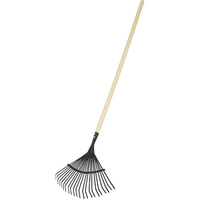 Rastrello per foglie da giardino Pro 150 cm legno metallo nero
