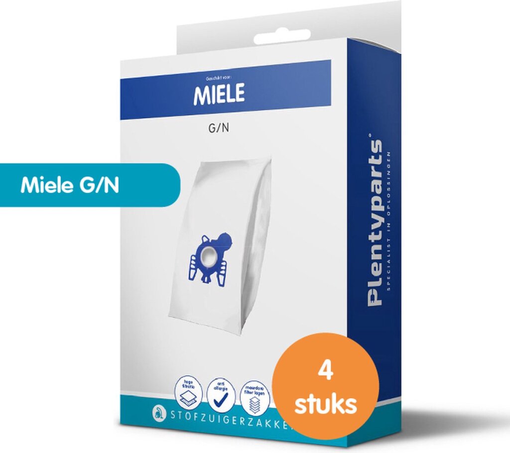 Plenty plentyparts stofzuigerzakken geschikt voor miele g n 4 stuks