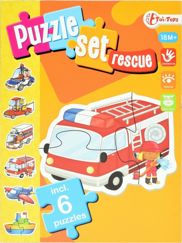 Toi-toys toi-toys gioca puzzle set servizi di emergenza junior cartone 15 pezzi