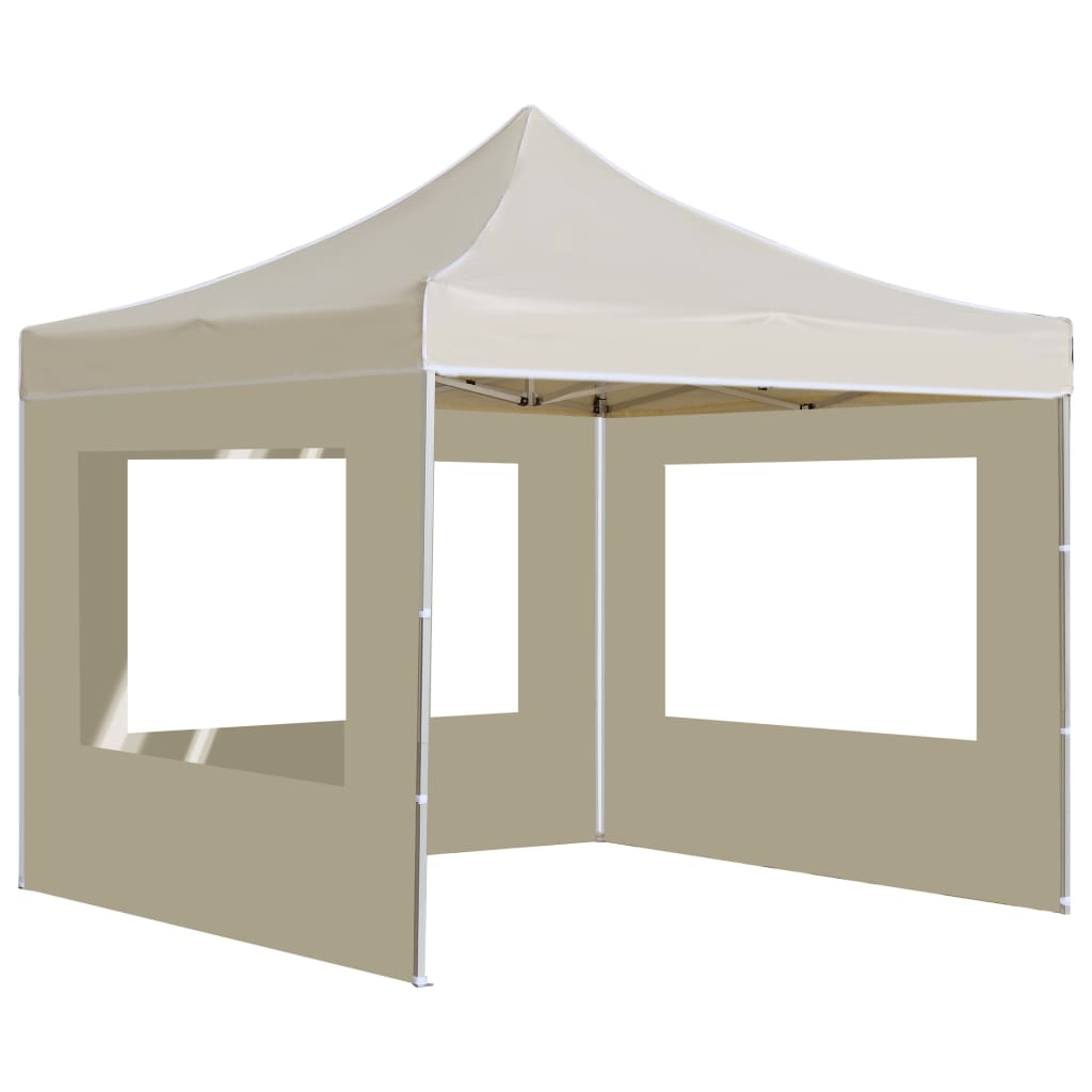 Vidaxl PartyTent plegable con paredes de 3x3 m de crema de aluminio
