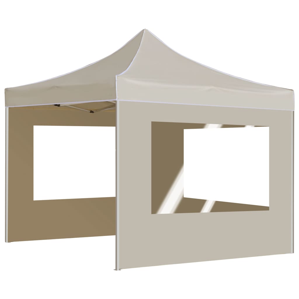Vidaxl PartyTent plegable con paredes de 3x3 m de crema de aluminio