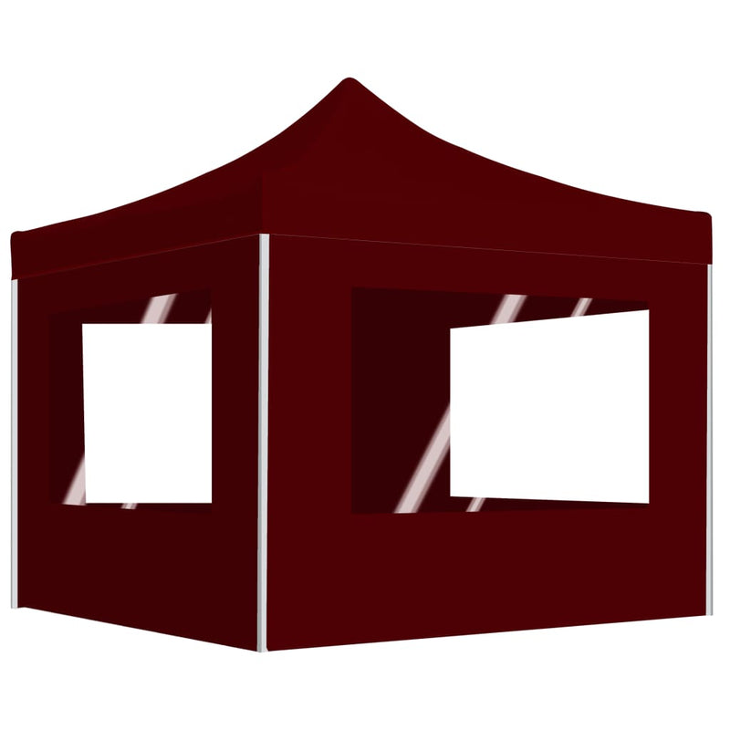Vidaxl PartyTent plegable con paredes de 3x3 m vino de aluminio rojo