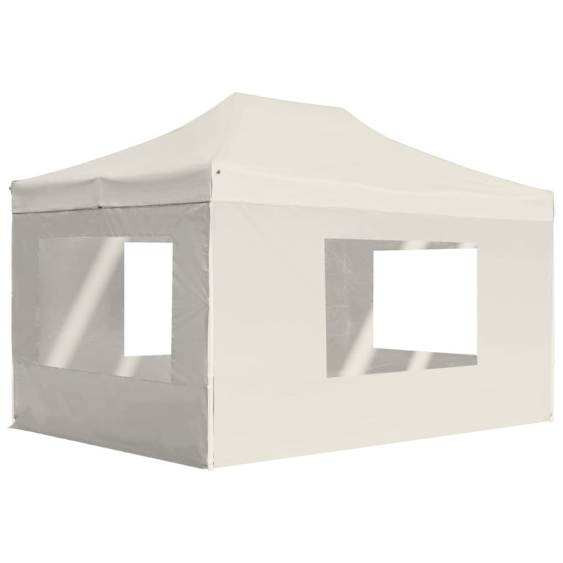 Vidaxl PartyTent pieghevole con pareti 4,5x3 m Crema di alluminio