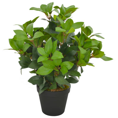 Planta artificial Vidaxl con árbol de laurel de maceta 40 cm verde