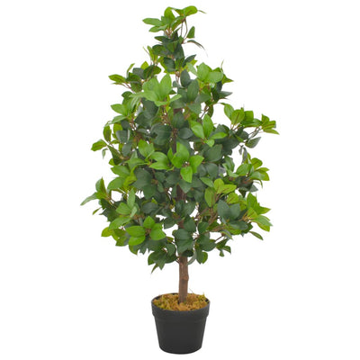 Planta artificial Vidaxl con árbol de laurel de maceta 90 cm verde