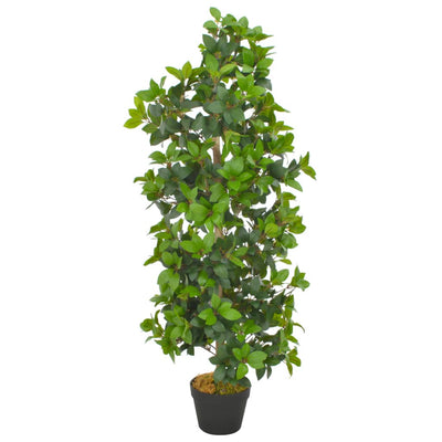 Planta artificial Vidaxl con árbol de laurel de maceta 120 cm verde