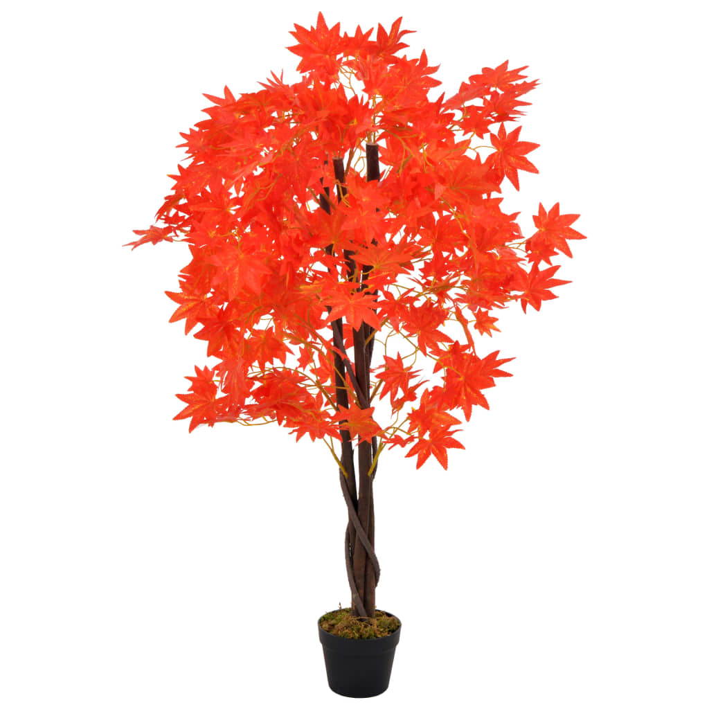Vidaxl Plant artificiale con acero a vaso 120 cm rosso