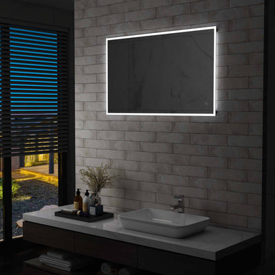 LED de espejo de baño Vidaxl con sensor táctil 100x60 cm