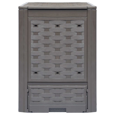 Vidaxl compostbak 300 l 60x60x83 cm kunststof rattan bruin