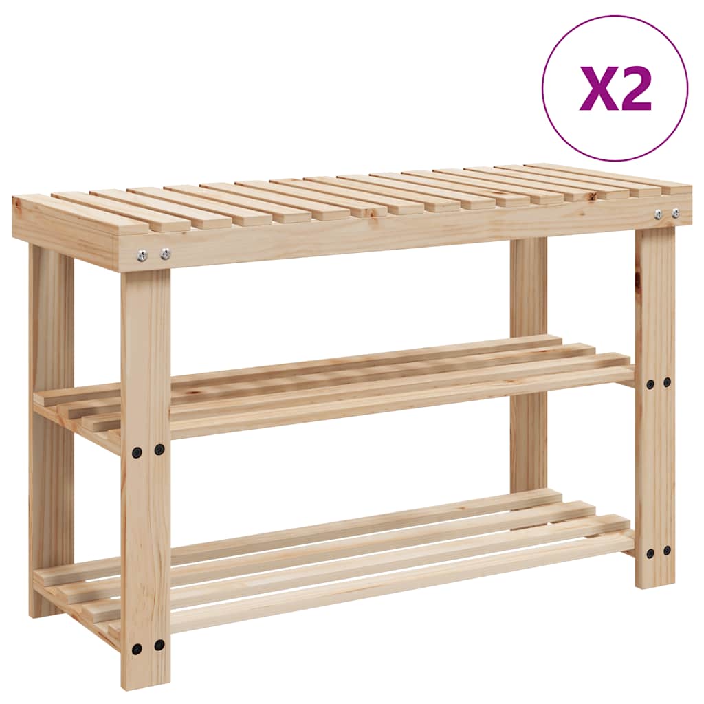 Spacchi per scarpe Vidaxl con divano 2 pc legno massiccio