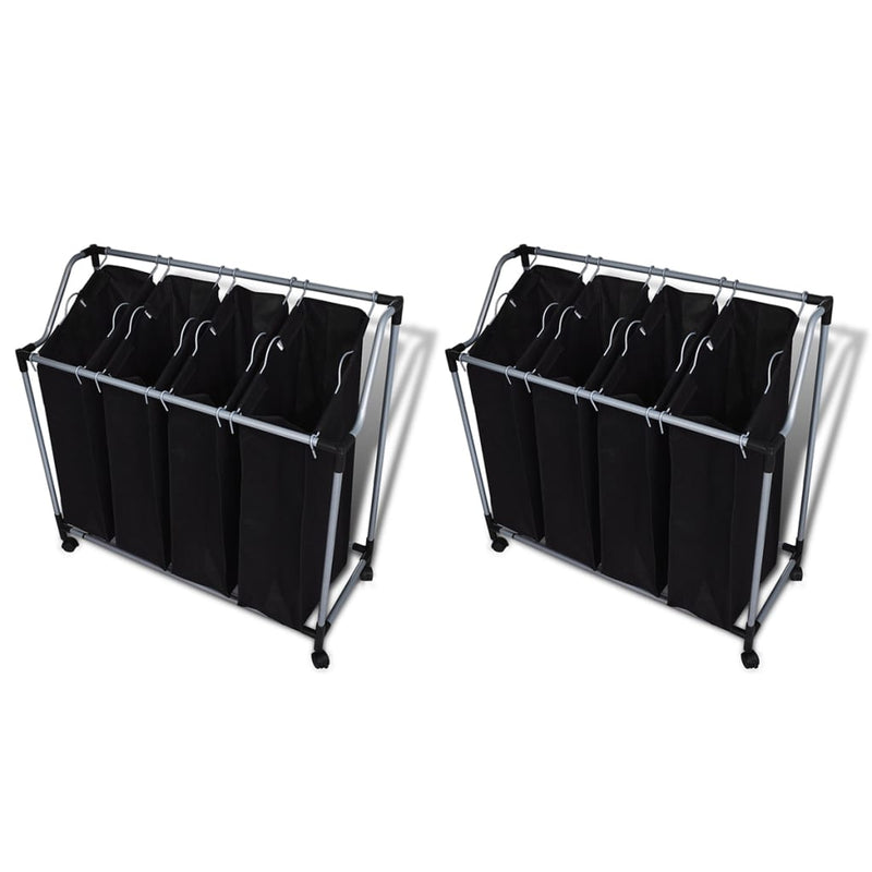 Vidaxl Wass Sourtters con borse 2 St Nero e grigio