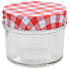Vidaxl jampotten met wit met rode deksels 96 st 110 ml glas