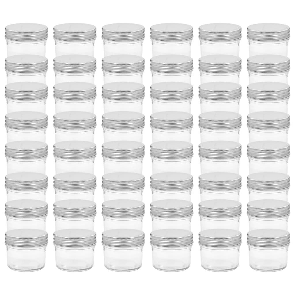 Vidaxxl tarros de mermelada con tapa plateada 48uds 110 ml vidrio