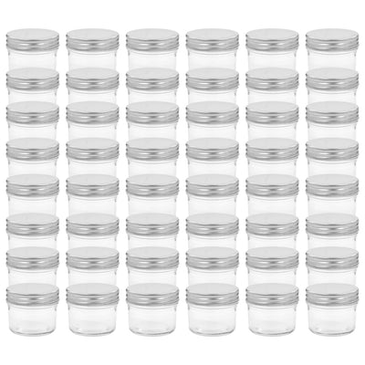 Vidaxl jampotten met zilverkleurige deksels 48 st 110 ml glas