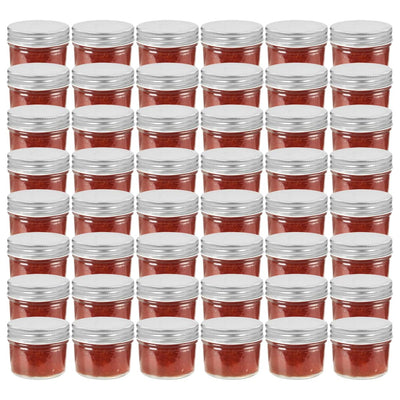 Vidaxl jampotten met zilverkleurige deksels 48 st 110 ml glas