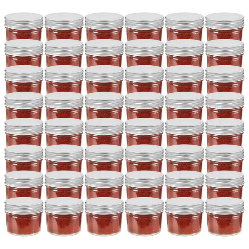 Vidaxxl tarros de mermelada con tapa plateada 48uds 110 ml vidrio