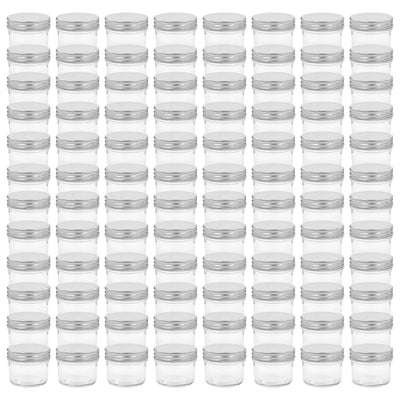 Vidaxl jampotten met zilverkleurige deksels 96 st 110 ml glas