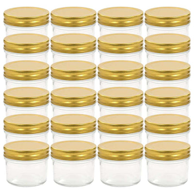 Vidaxl jampotten met goudkleurige deksels 24 st 110 ml glas