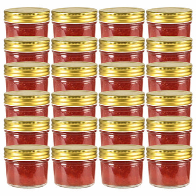 Vidaxl jampotten met goudkleurige deksels 24 st 110 ml glas