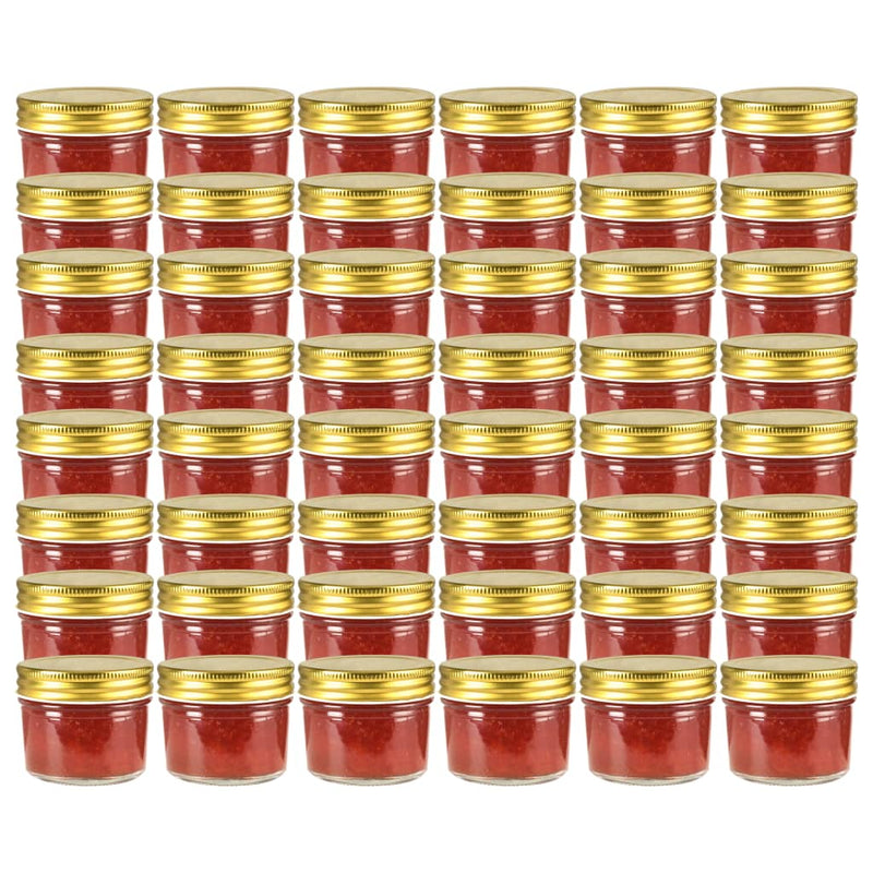 Jares de mermelada Vidaxl con tapas doradas 48 PC 110 ml de vidrio