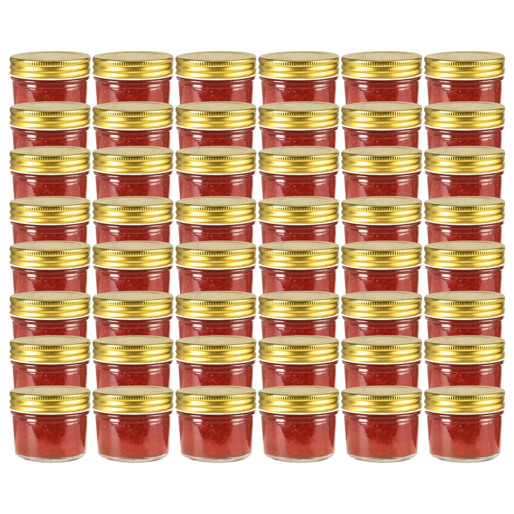 Vidaxl jampotten met goudkleurige deksels 48 st 110 ml glas