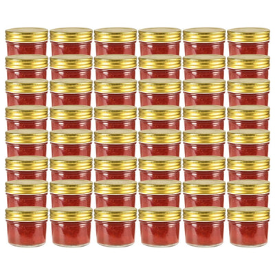 Vidaxl jar jar con coperchi color oro 48 pezzi 110 ml di vetro