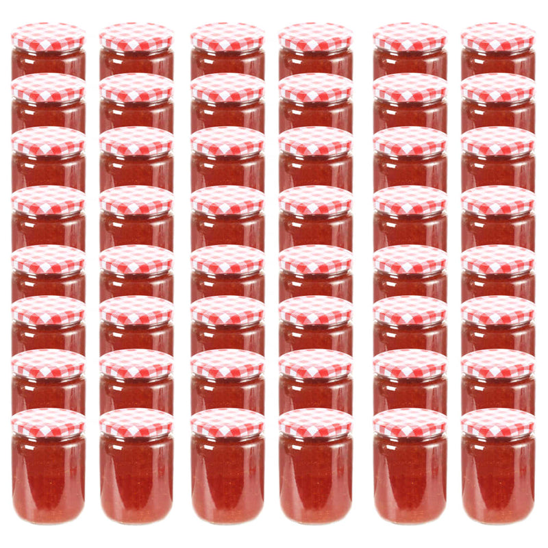 Jares de mermelada Vidaxl con tapas rojas 48 PCS 230 ml de vidrio