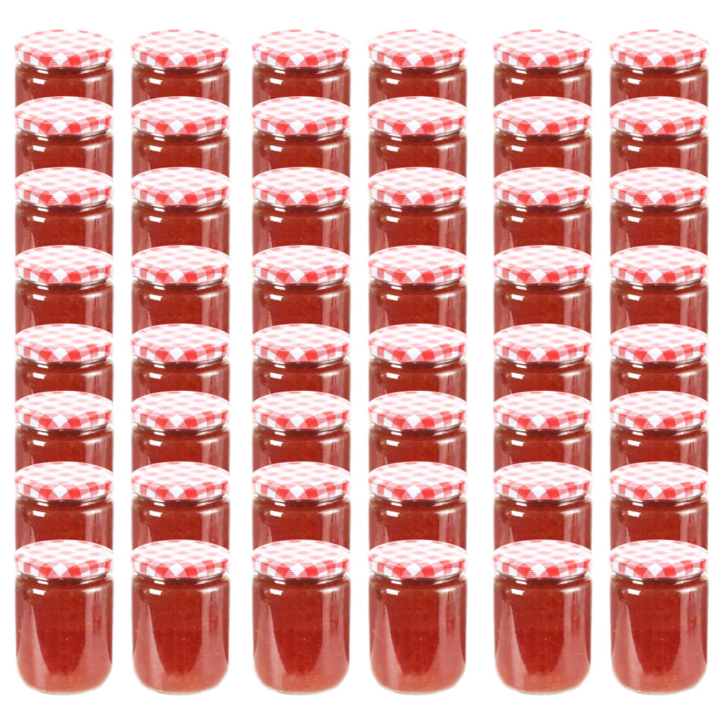 Jares de mermelada Vidaxl con tapas rojas 48 PCS 230 ml de vidrio