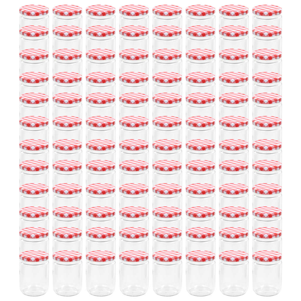 Vidaxl Jam Jars con coperchi rossi 96 ST 230 ml di vetro