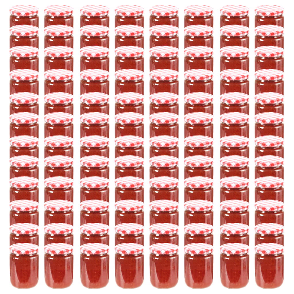 Vidaxl Jam Jars con coperchi rossi 96 ST 230 ml di vetro