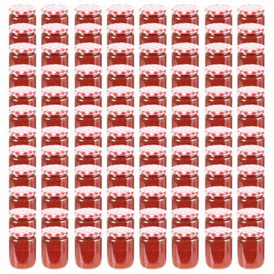 Vidaxl Jam Jars con coperchi rossi 96 ST 230 ml di vetro