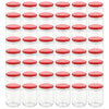 Jares de mermelada de Vidaxl con tapas rojas 48 PCS 230 ml de vidrio