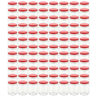 Vidaxl Jam Jars con coperchi rossi 96 ST 230 ml di vetro