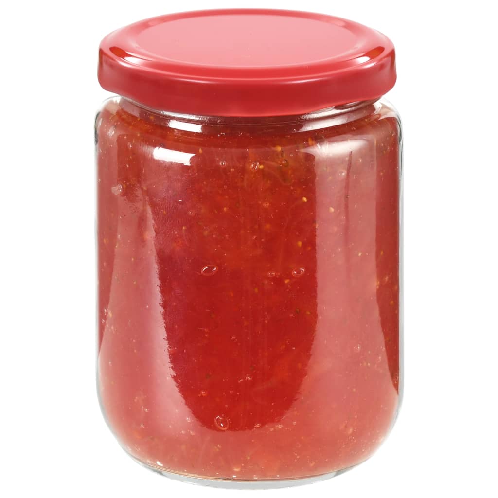 Vidaxl jampotten met rode deksels 96 st 230 ml glas