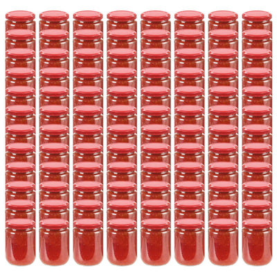 Vidaxl Jam Jars con coperchi rossi 96 ST 230 ml di vetro